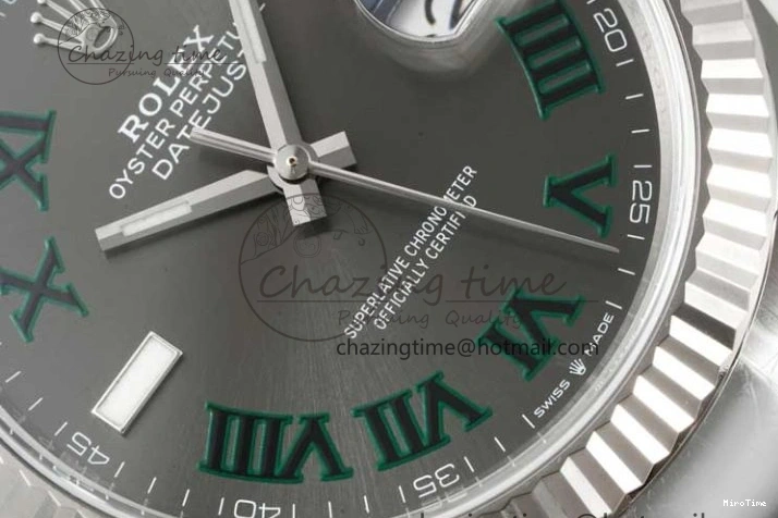 MiroTime 0302 DateJust 41 126334 Clean 1:1 Best Edition 904L Steel Gray Roman Dial on Oyster Bracelet VR Thermal 2430